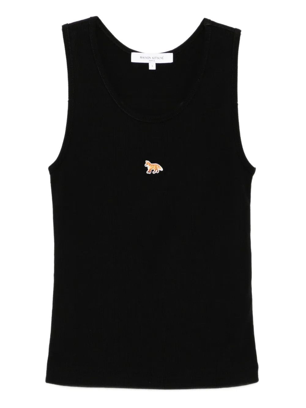 Maison Kitsuné Tanktop met geborduurde vos Zwart