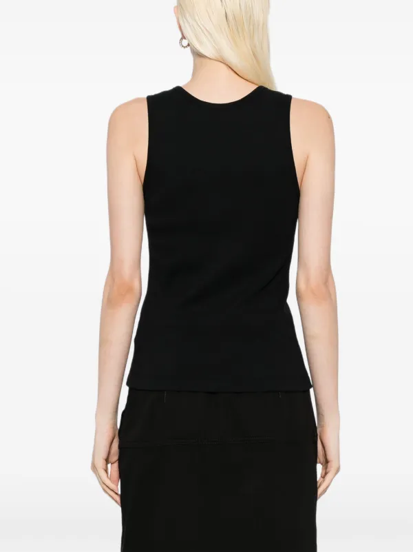 Maison Kitsuné fox-embroidered Tank Top | Black | FARFETCH CA