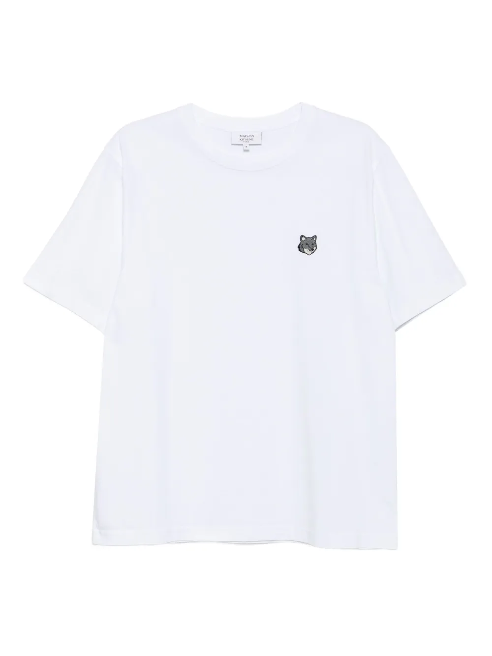Maison Kitsuné T-shirt met vossenkop-patch Wit