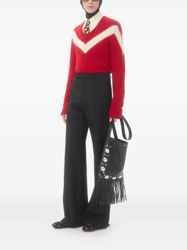 Valentino Garavani V-neck Wool Sweater | Red | FARFETCH