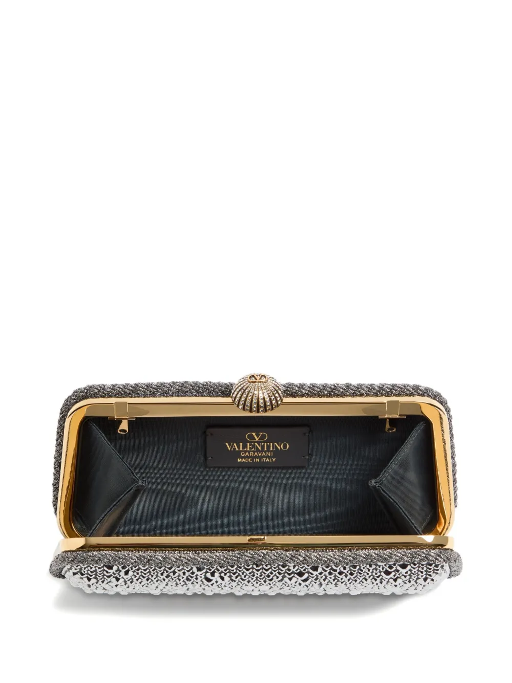 Valentino Garavani  Garavani Carry Secrets Minaudiere With Rhinestones Woman Crystal Uni In Silver