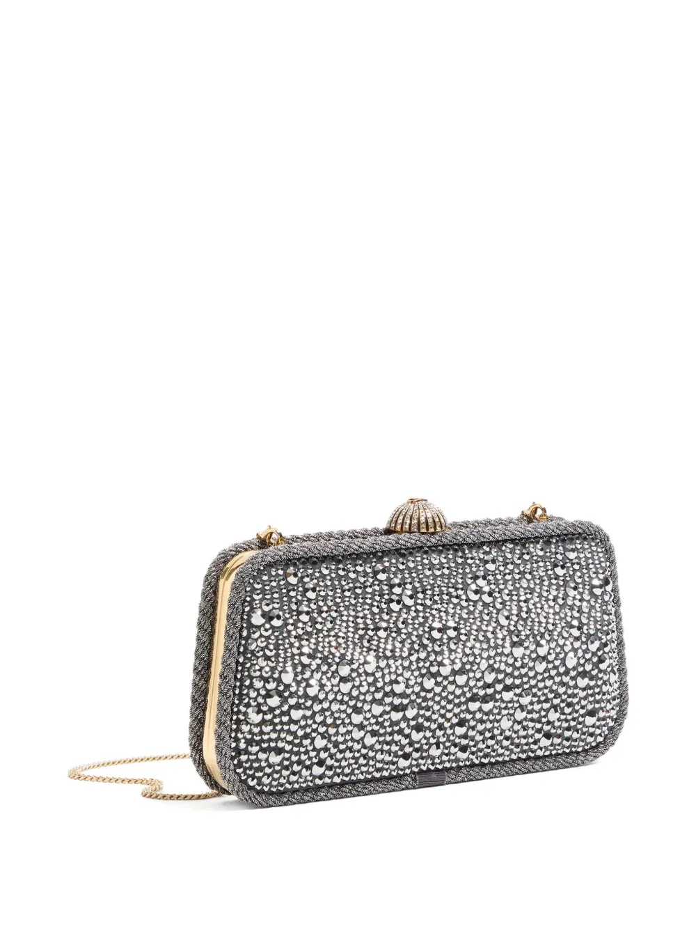 Valentino Garavani  Garavani Carry Secrets Minaudiere With Rhinestones Woman Crystal Uni In Silver