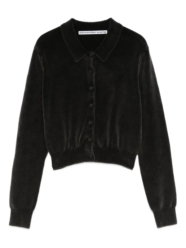 Alexander Wang Cotton-blend Chenille Cardigan in Black