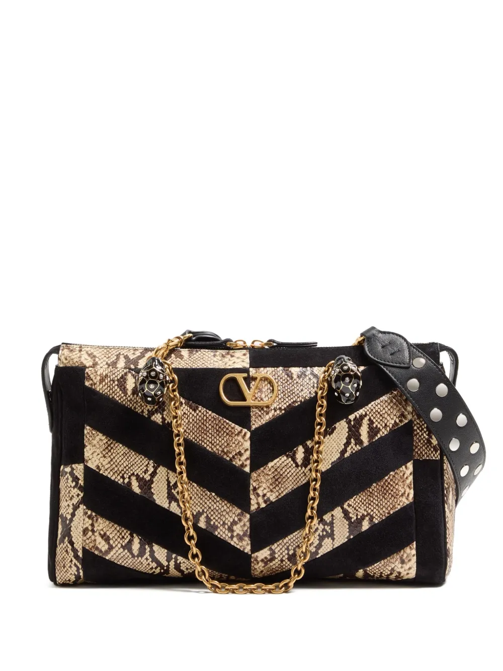 Valentino Garavani Panthea patchwork shoulder bag - Black