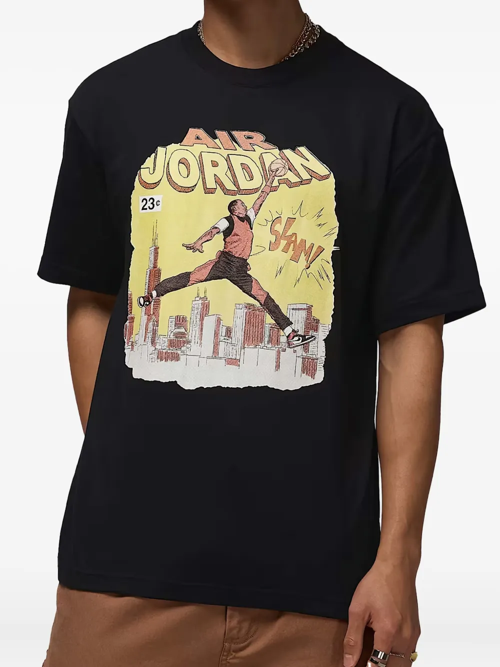 Nike Air Jordan graphic print T-shirt Zwart