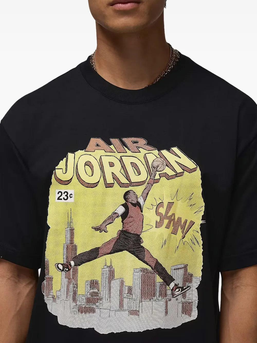 Nike Air Jordan graphic print T-shirt Zwart