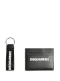 DSQUARED2 logo leather card-holder keyring set - Black
