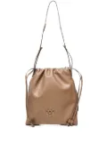 PINKO drawstring leather shoulder bag - Brown