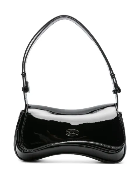 Diesel Play patent-leather curved shoulder bag