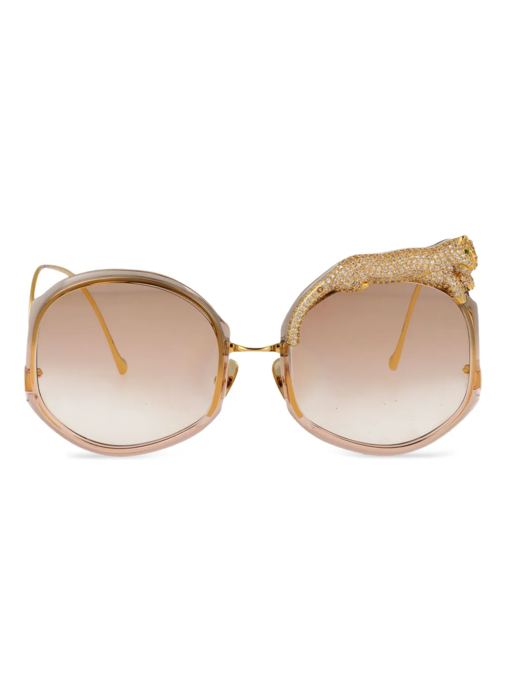 ANNA-KARIN KARLSSON Round Panther Sonnenbrille - Gold