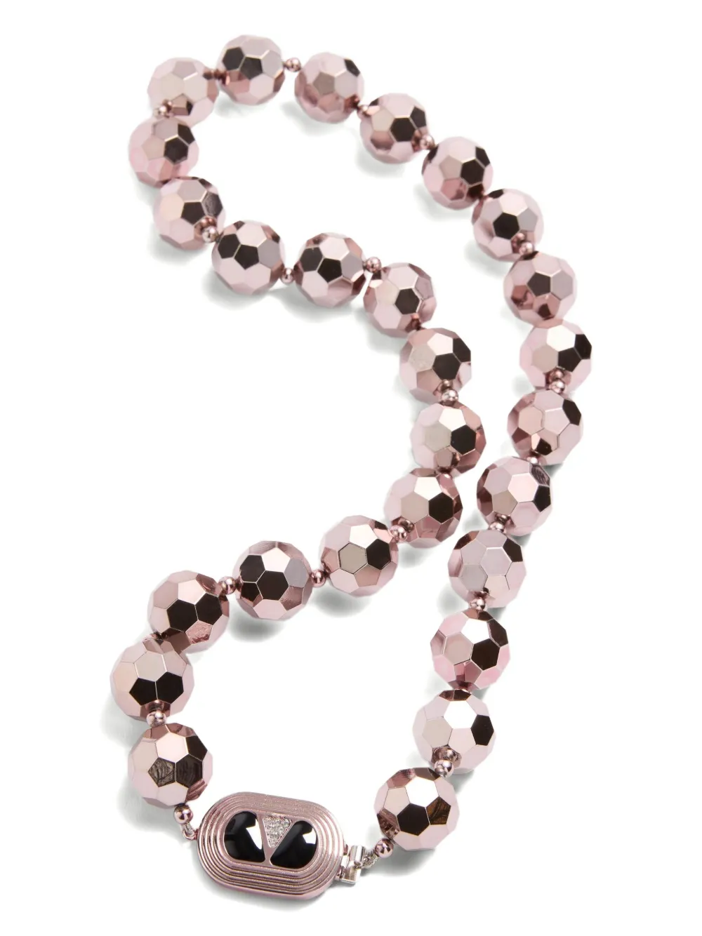 faceted-sphere enamel necklace