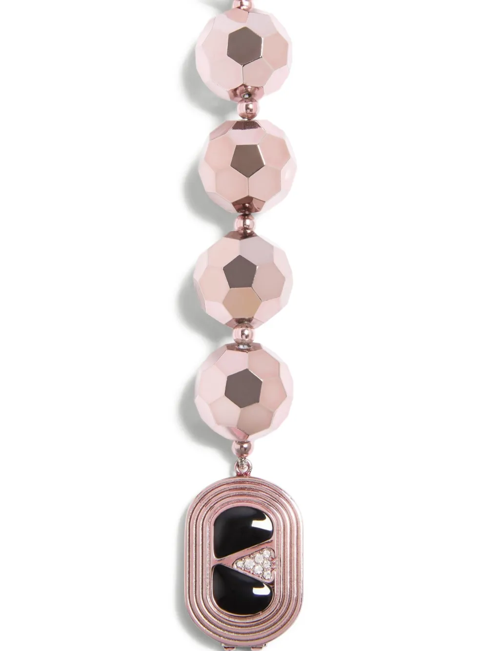 faceted-sphere enamel necklace