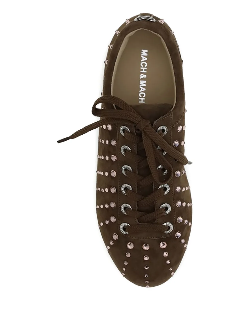MACH & MACH crystal-embellished suede sneakers Brown