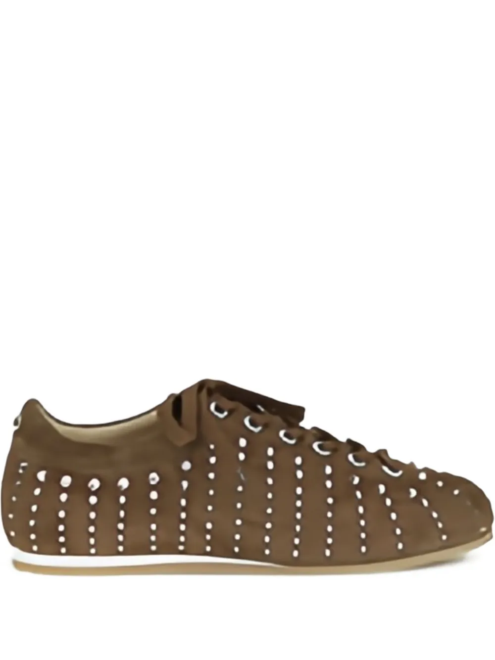 MACH & MACH crystal-embellished suede sneakers Brown