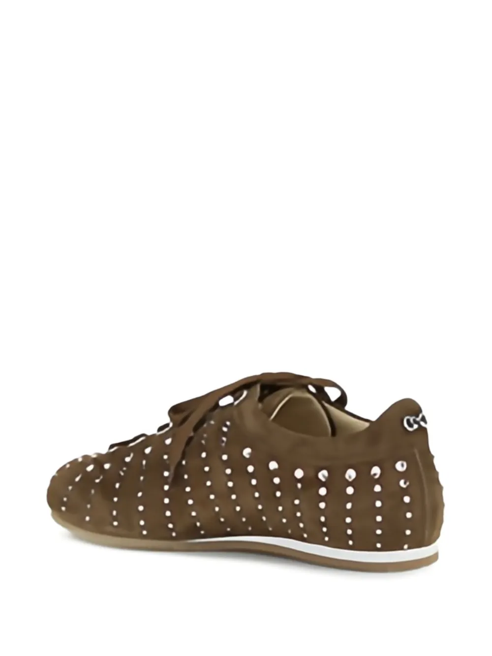 MACH & MACH crystal-embellished suede sneakers Brown