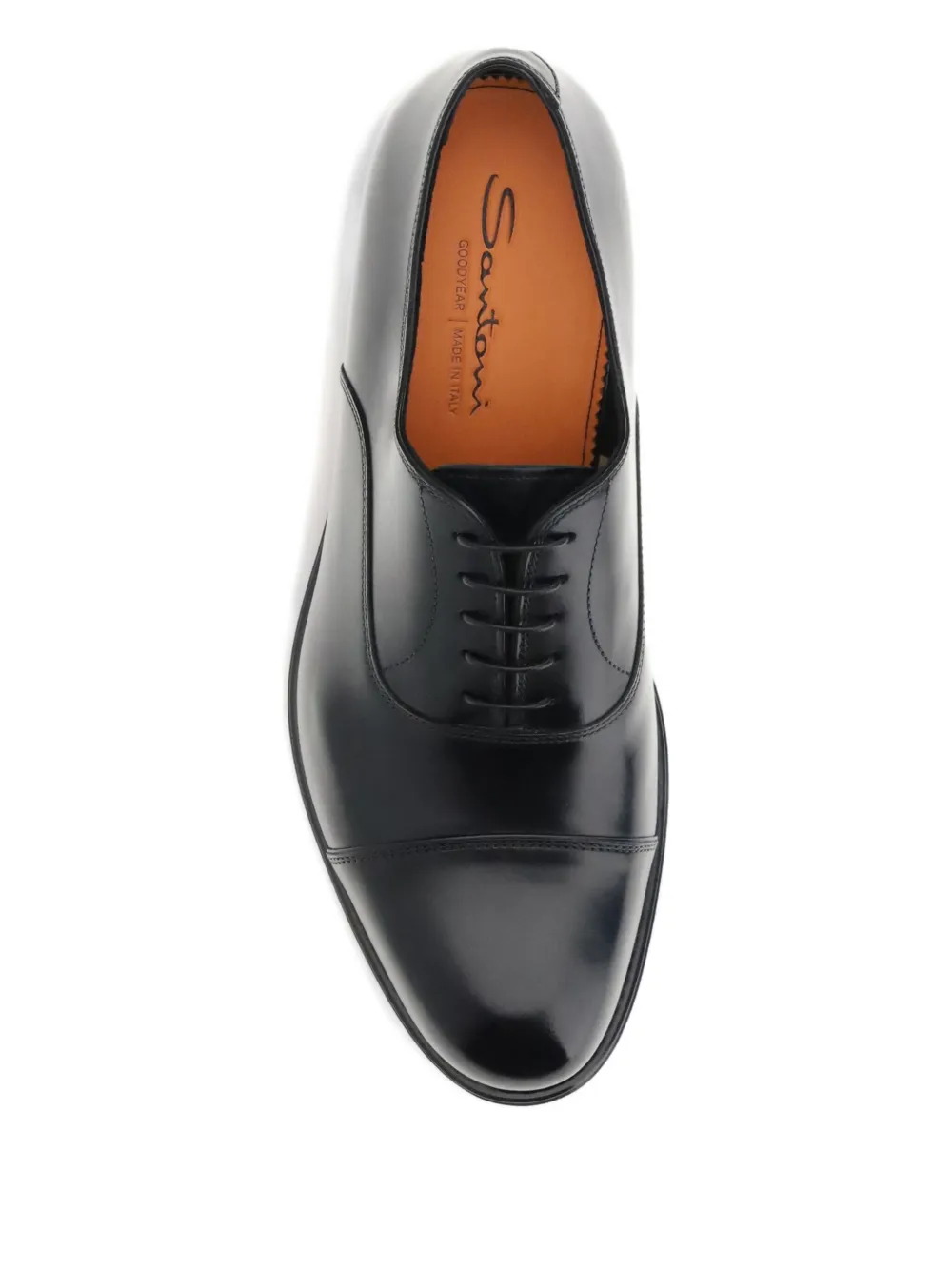Santoni Cap-toe Lace-up Oxford Shoes In Black