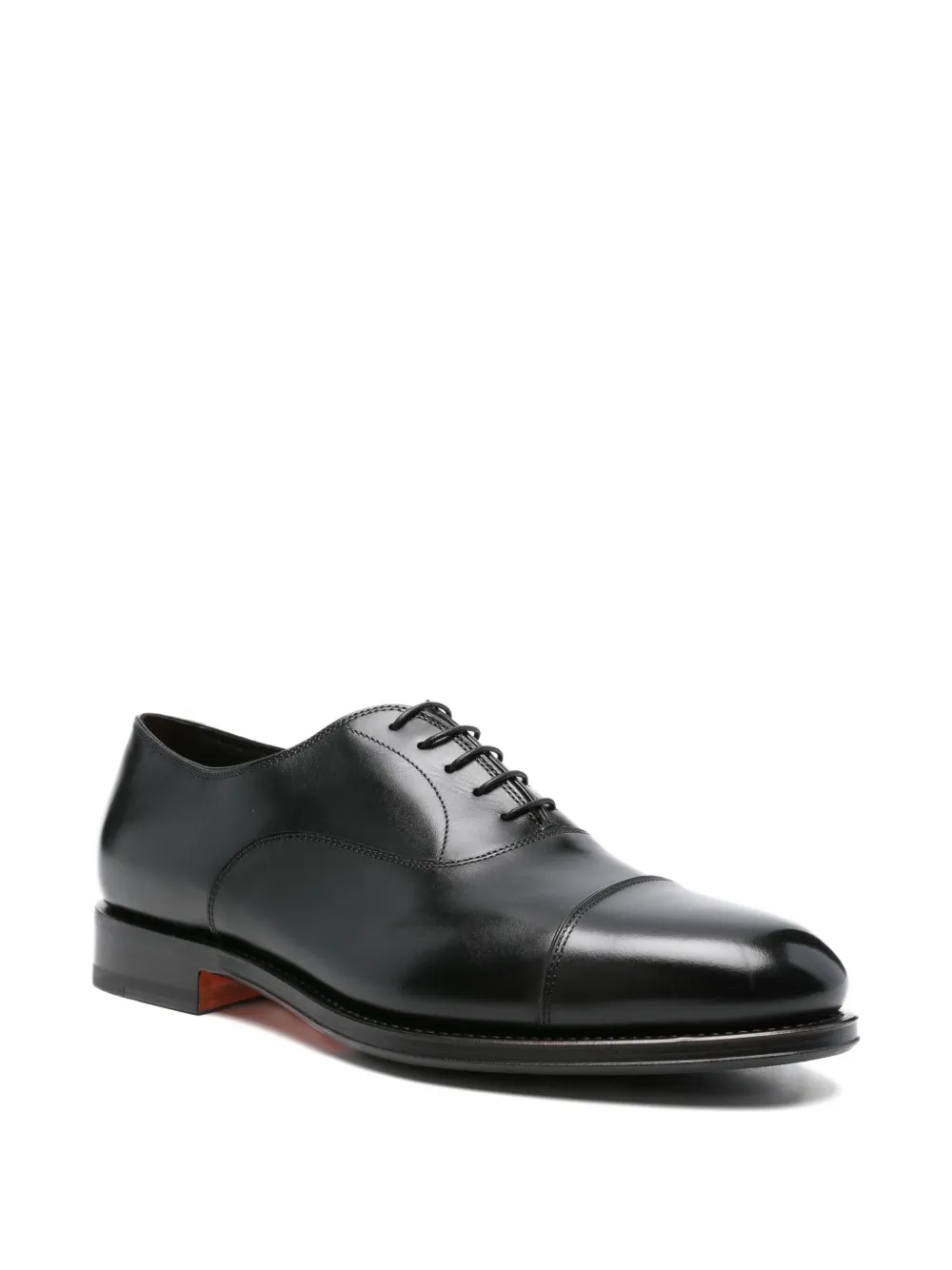 Santoni cap-toe lace-up oxford shoes Black