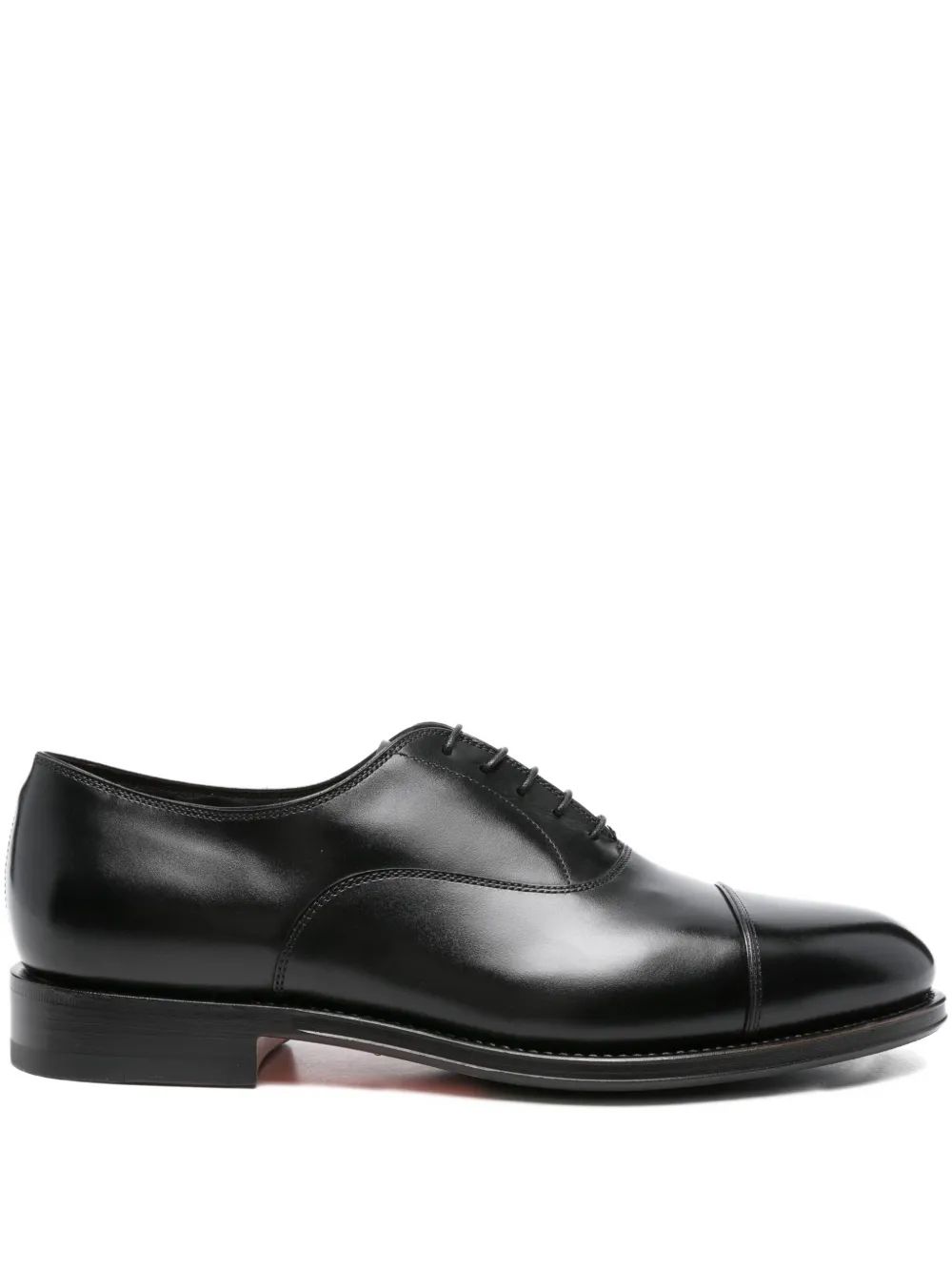 Santoni cap-toe lace-up oxford shoes Black