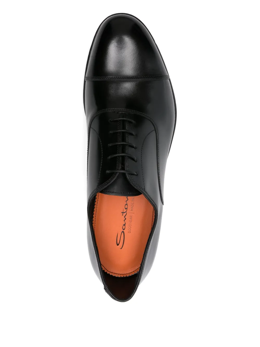 Santoni cap-toe lace-up oxford shoes Black