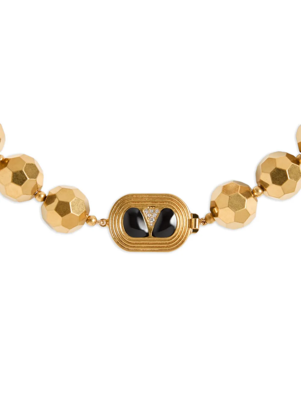 Valentino Faceted-sphere Bead Necklace In Gold