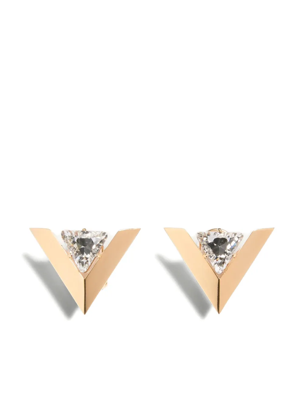 Valentino Je Les V-metal And Crystal Earrings In Gold