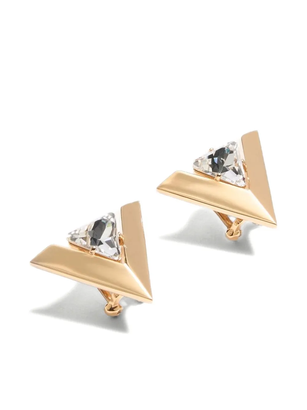 Valentino Je Les V-metal And Crystal Earrings In Gold