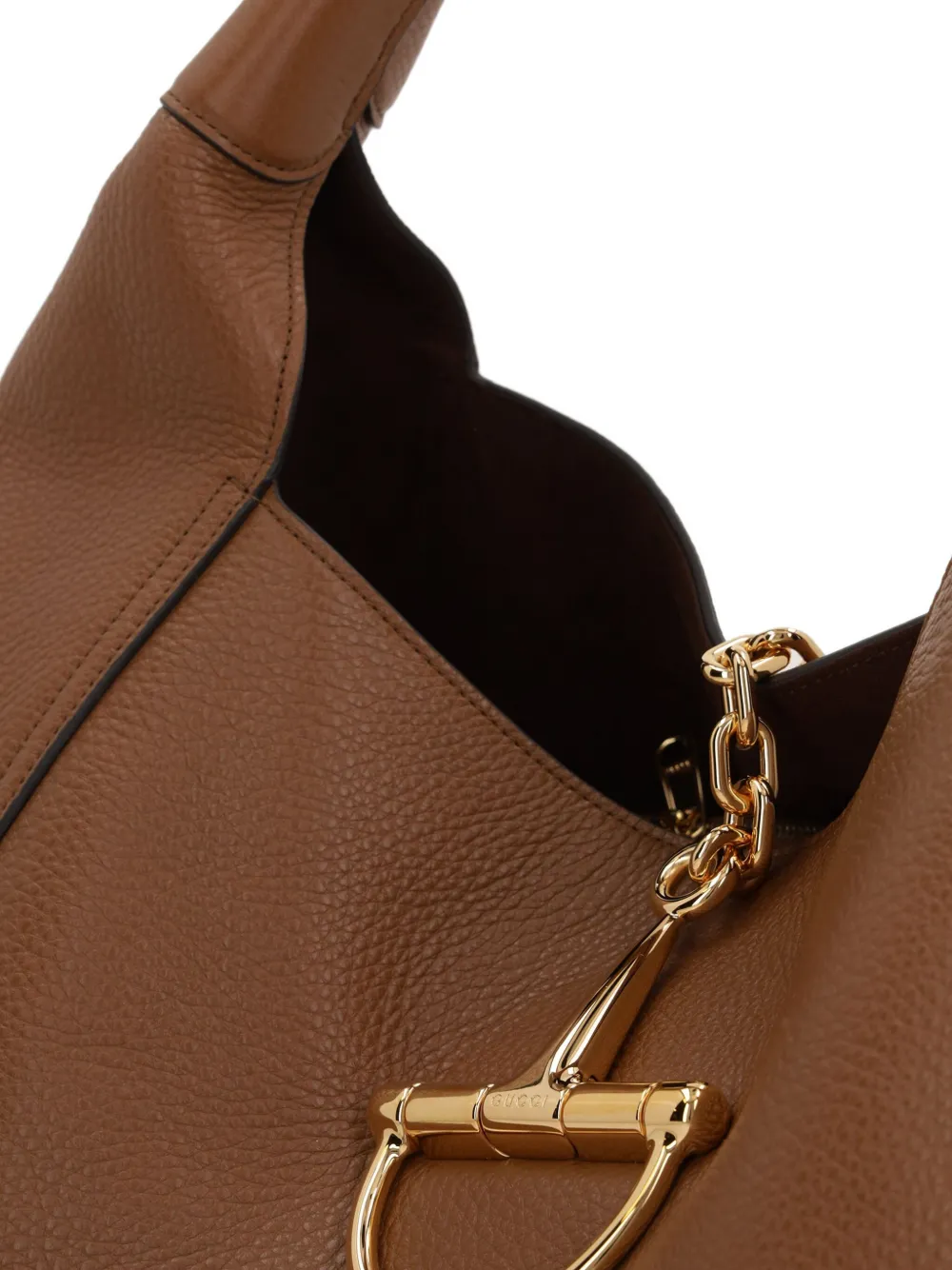 Gucci maxi Softbit grained leather shoulder bag Bruin