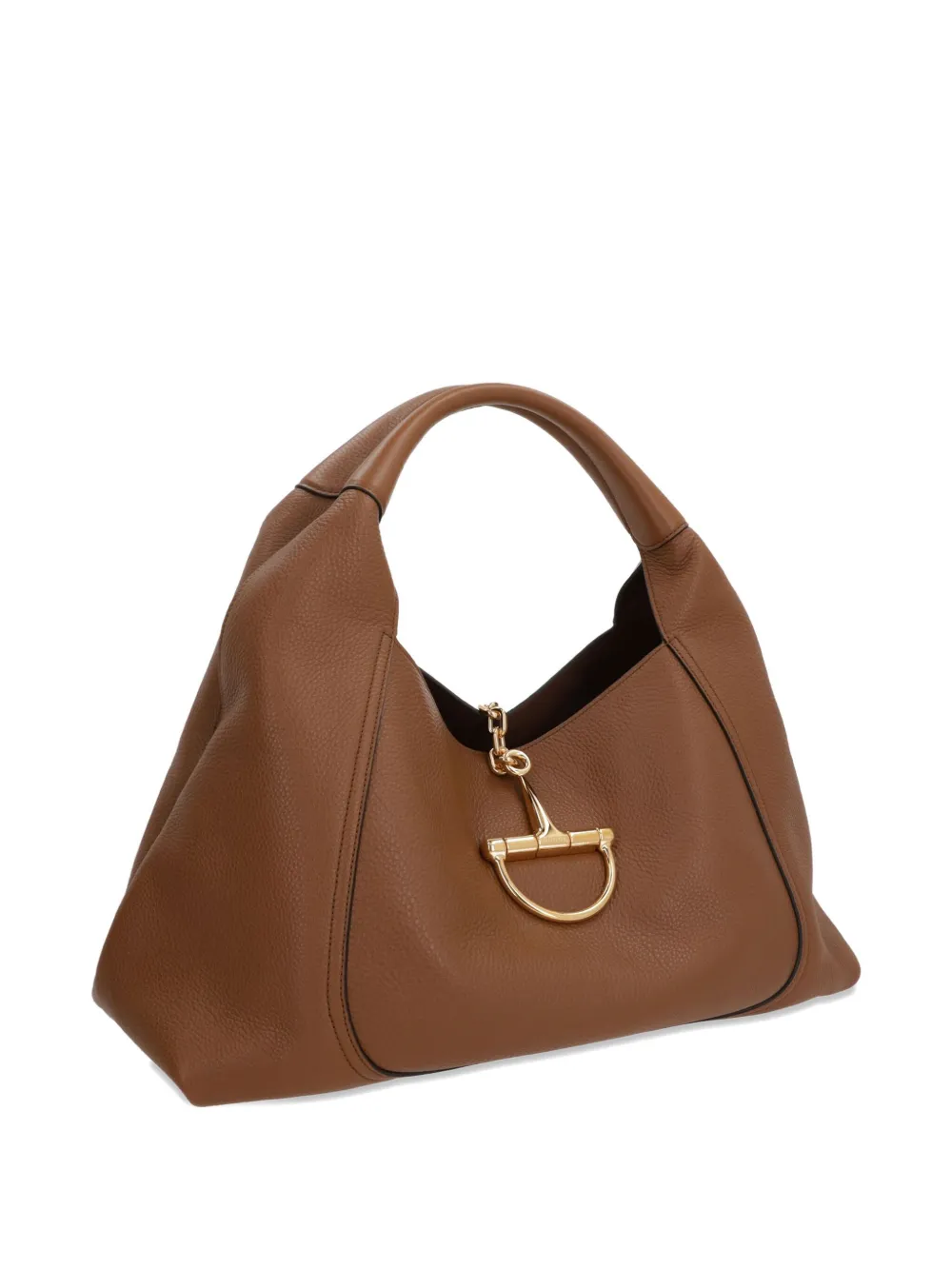Gucci maxi Softbit grained leather shoulder bag Bruin