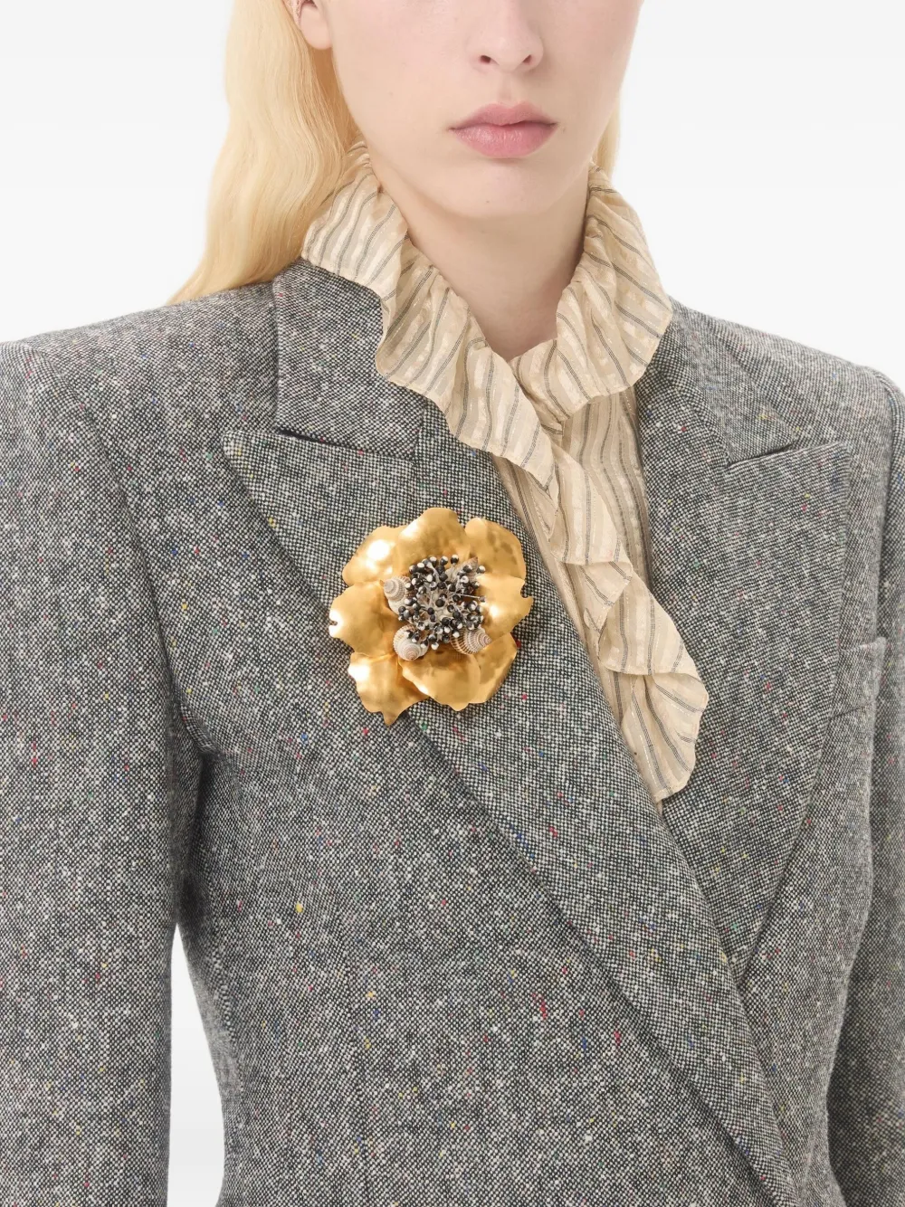 Valentino Garavani Jardin Aquatique broche met bloem - Goud