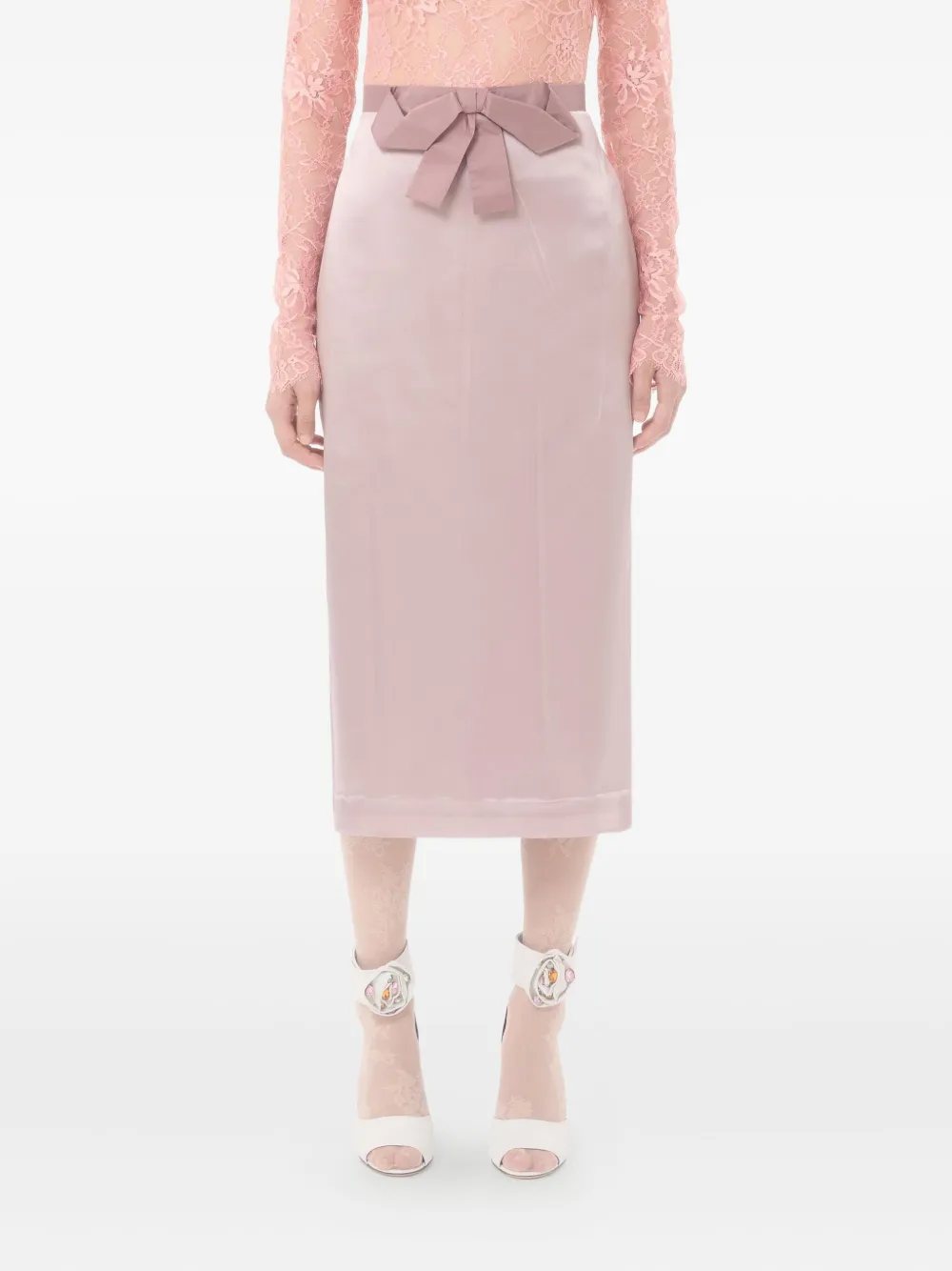 Valentino Garavani Midi-rok met strikdetail Roze