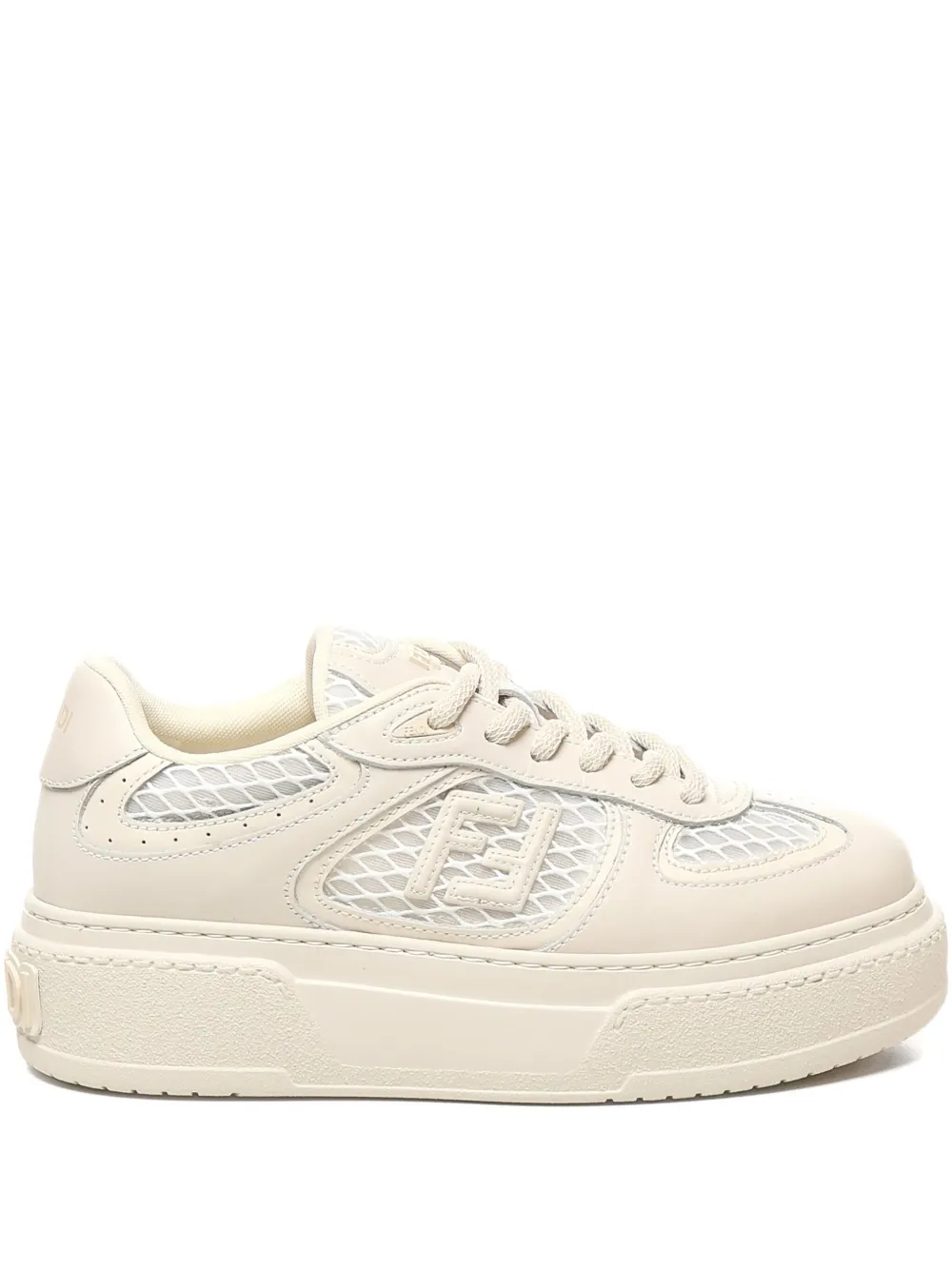 FENDI Match logo-plaque low-top sneakers - ホワイト FENDI Match logo-plaque low-top sneakers - ホワイト