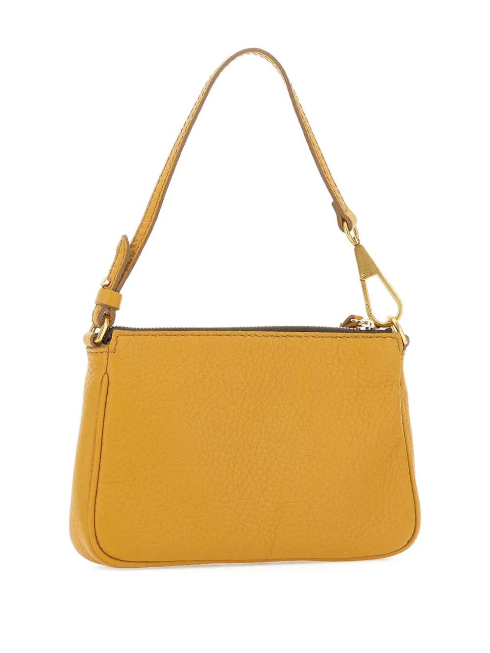 GIANNI CHIARINI zip-top grain leather shoulder bag Geel