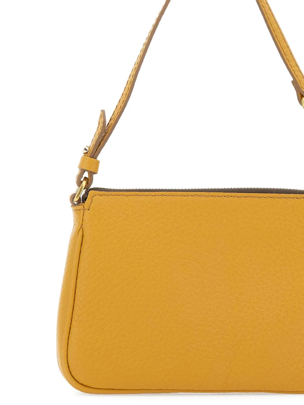 GIANNI CHIARINI zip-top grain leather shoulder bag Geel