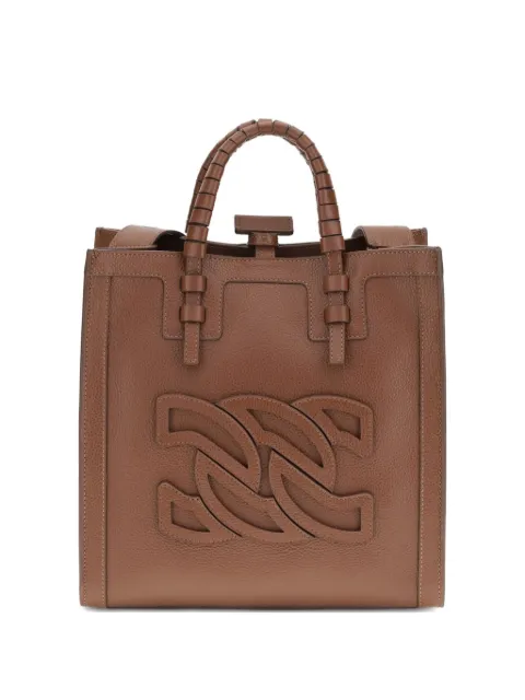 Casadei braided-handle cut-out tote bag