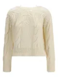 Ermanno Scervino lace-insert cable-knit sweater - Neutrals