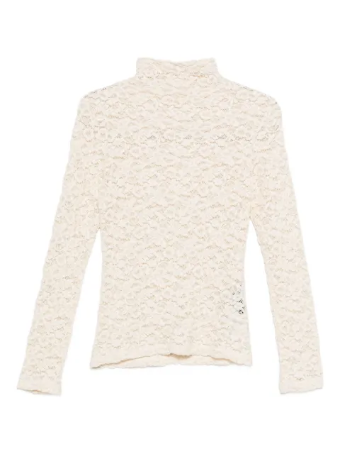 Seventy floral-lace turtleneck sweater