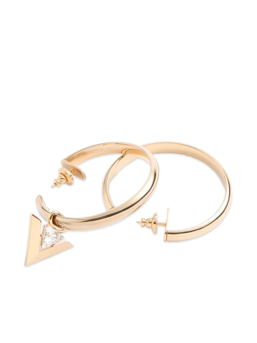 Valentino Je Les V-metal And Crystal Hoop Earrings In Gold