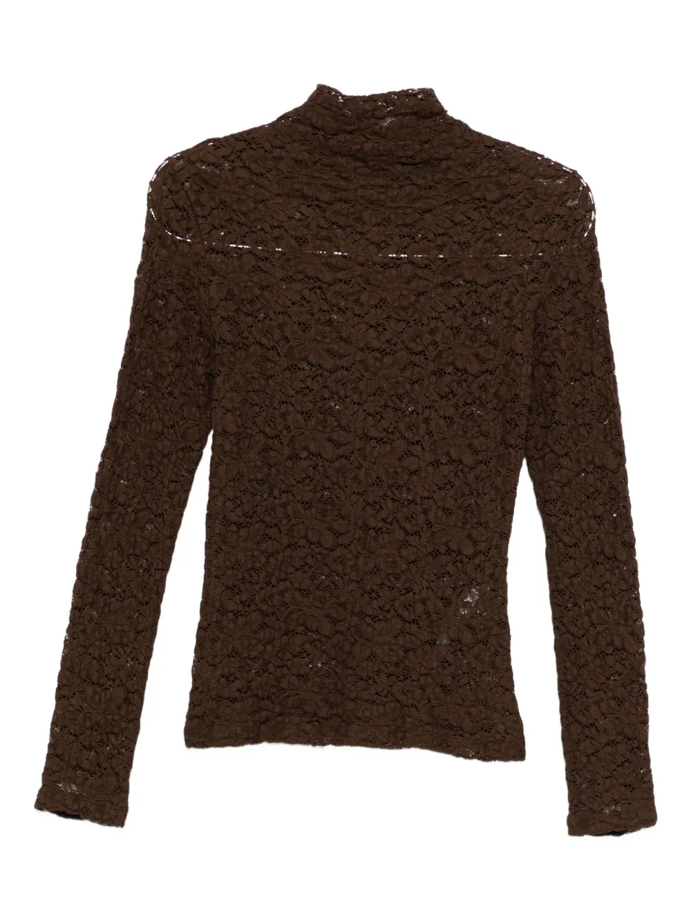 Seventy Lace High-neck Sweater In Brown