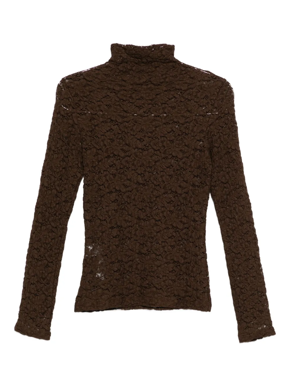 Seventy Lace High-neck Sweater In Brown