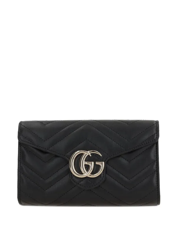 Marmont Wallet Gg Marmont Leather Mini Chain Bag Black Gucci