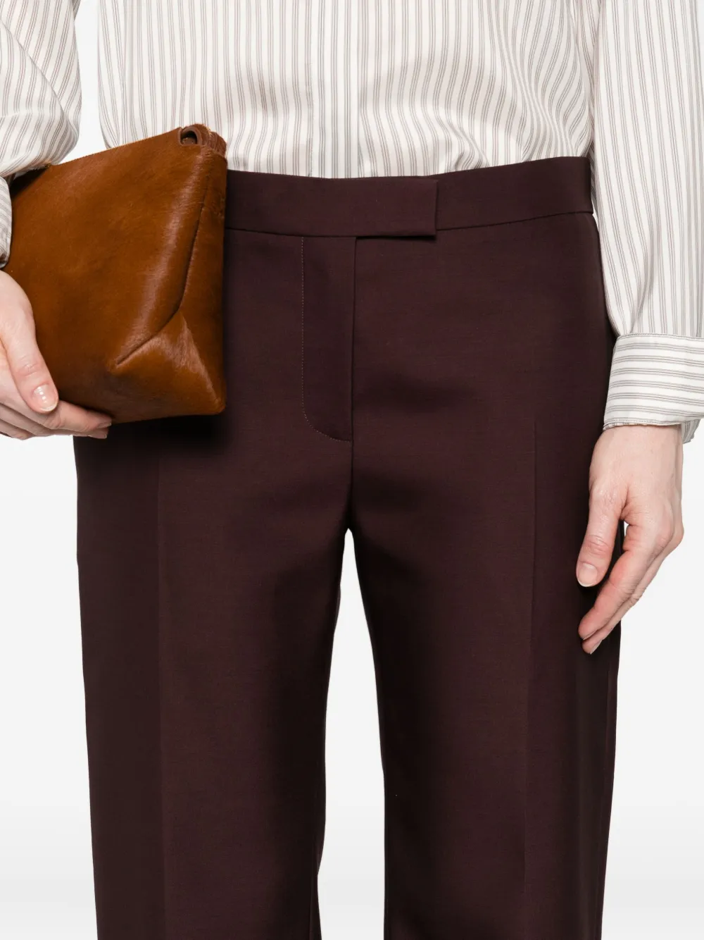 KHAITE Callen broek met geplooide voorkant Paars