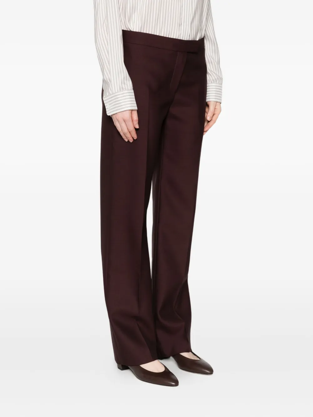 KHAITE Callen broek met geplooide voorkant Paars