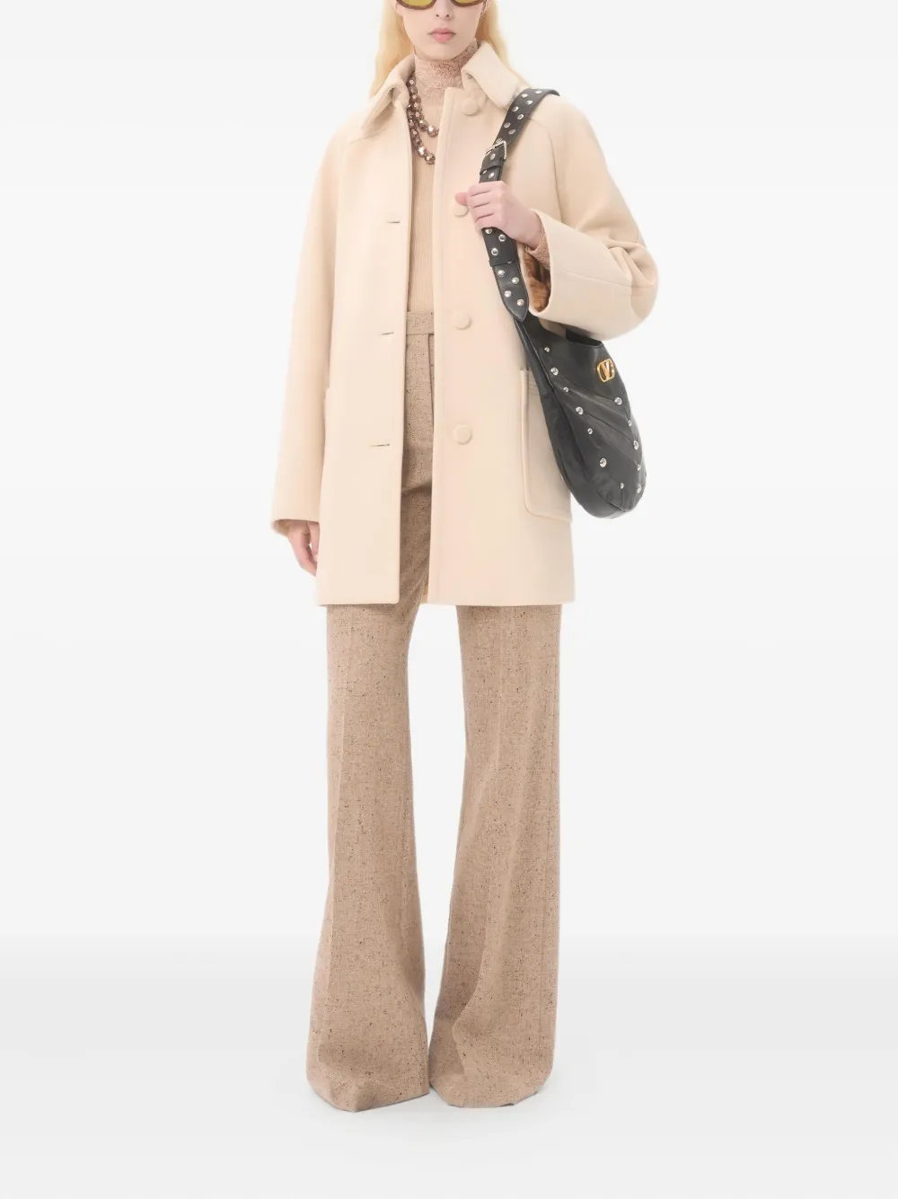 Valentino Garavani natté-weave tailored trousers - Beige