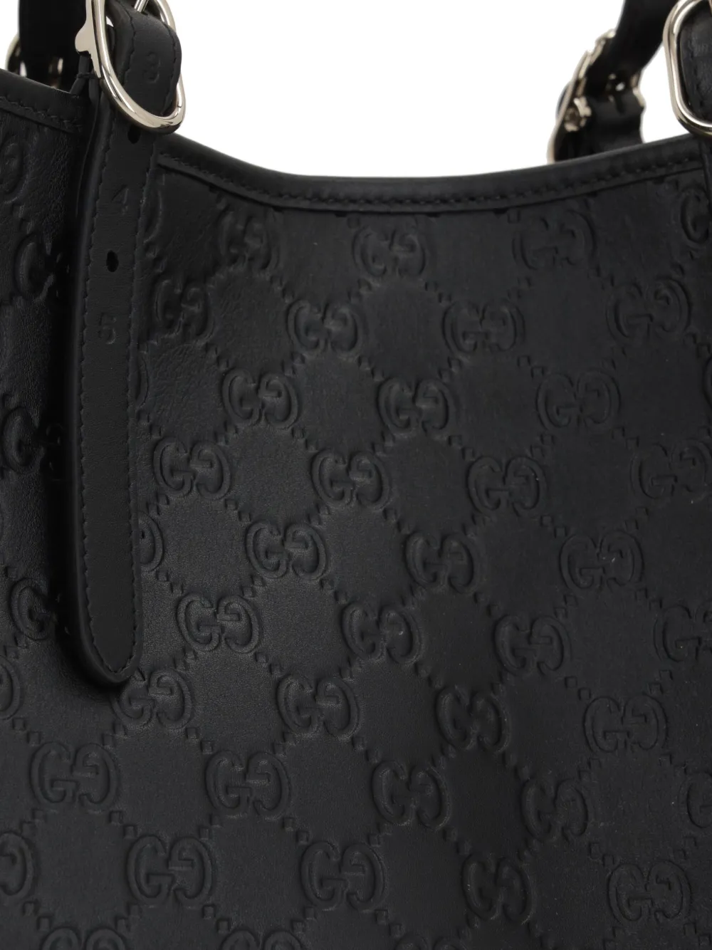 Gucci large GG Emblem tote bag Zwart