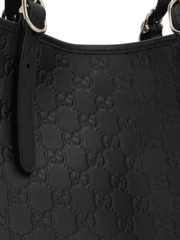 トートバッグ Gucci Black Leather Large Gg Emblem Shopping Bag 31093146_60222388_600.jpg