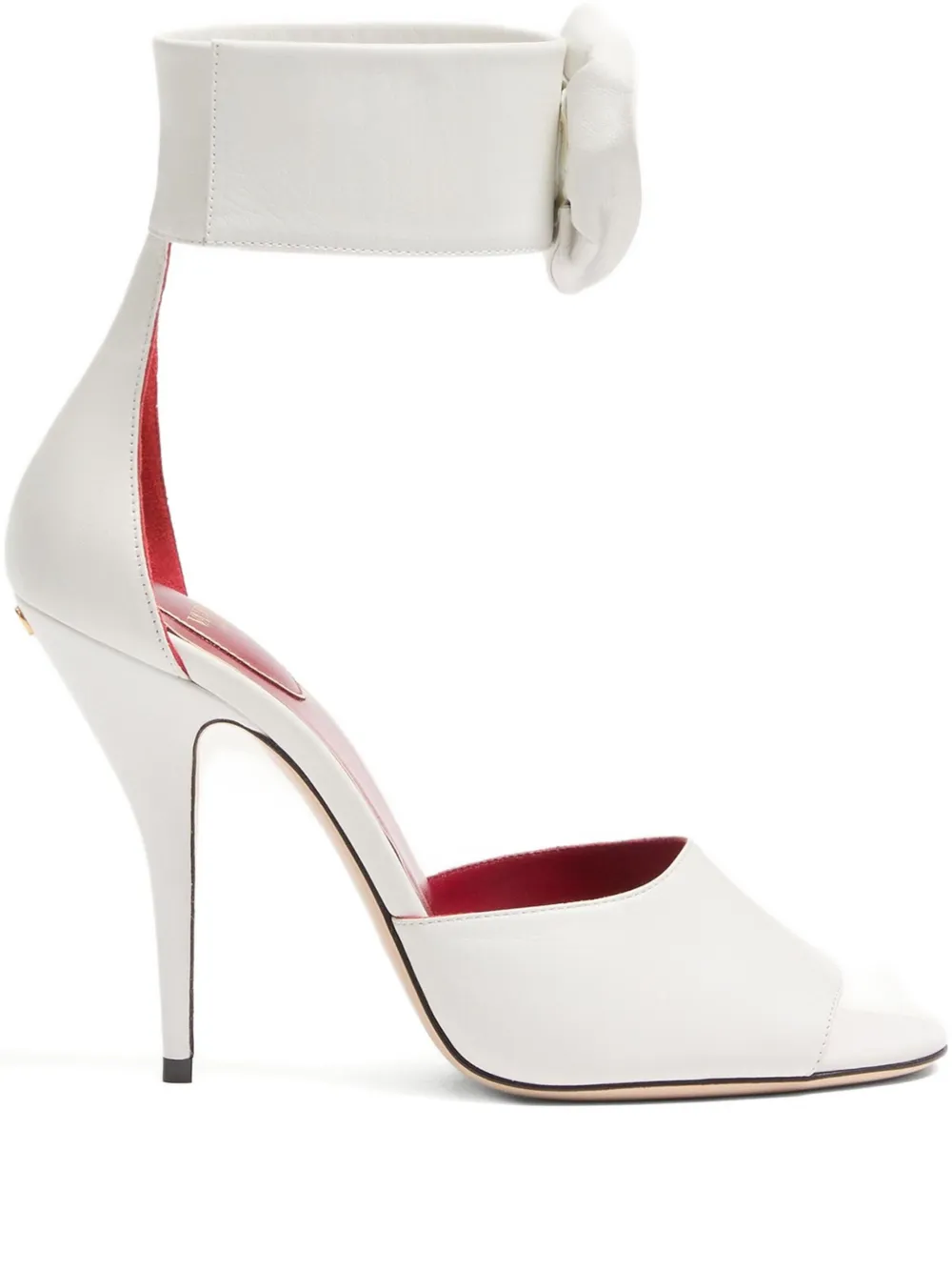 Valentino Garavani 105mm Drip Rose-detail ankle-strap sandals White