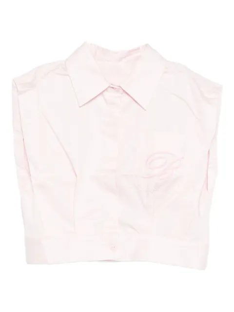Miss Blumarine embroidered-pocket shirt