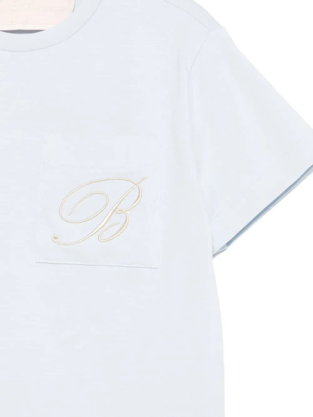 Miss Blumarine T-shirt met geborduurde zak Blauw