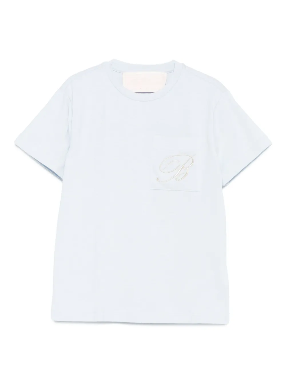 Miss Blumarine T-shirt met geborduurde zak Blauw