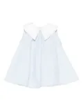 Miss Blumarine pointed-collar cotton dress - Blue